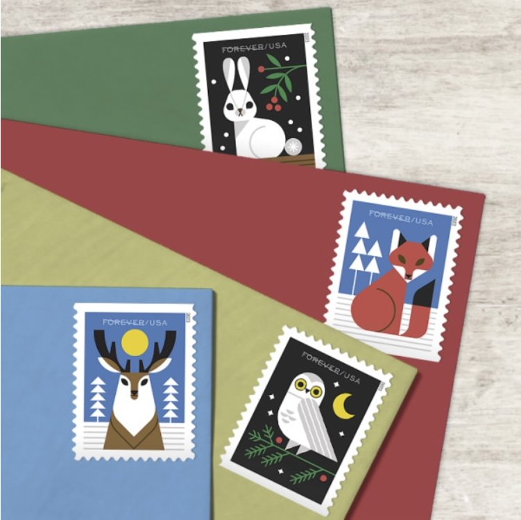 2023 Forever Stamps Winter Woodland Animals Stamps